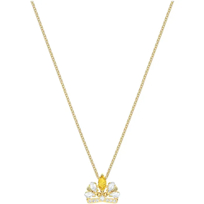 Swarovski Womens Necklace Bee A Queen White and Orange Crystal Gold Plated 5488187 Swarovski Necklaces