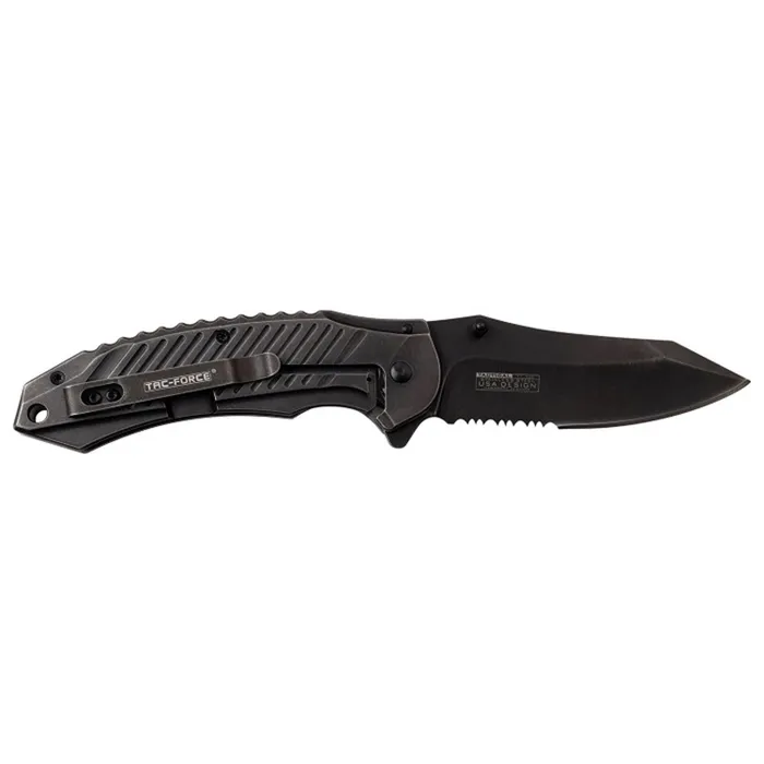 Tac Force Tac Force Knife Spring Assisted Black Stainless Steel Handle Folding TF968SW Bracelets
