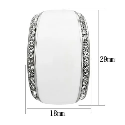 TK1046 High polished no plating Stainless Steel Earrings with Top Grade Crystal in Clear Alamode Earrings