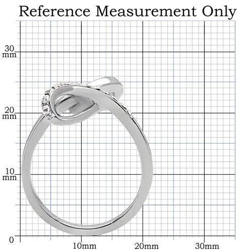 TK162 High polished no plating Stainless Steel Ring with Top Grade Crystal in Clear Alamode Rings