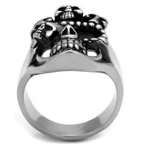 TK2329 High polished no plating Stainless Steel Ring with Epoxy in Jet Alamode Rings