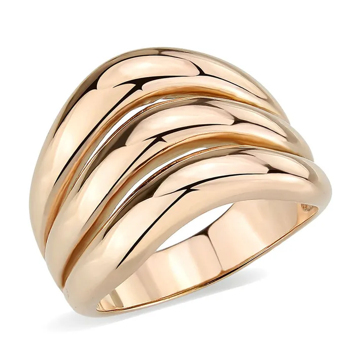 TK3799 IP Rose GoldIon Plating Stainless Steel Ring with NoStone in No Stone Alamode Rings