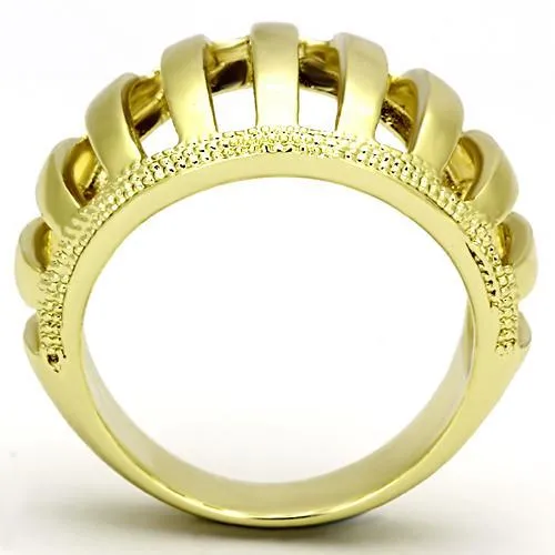 TK858 IP GoldIon Plating Stainless Steel Ring with No Stone Alamode Rings