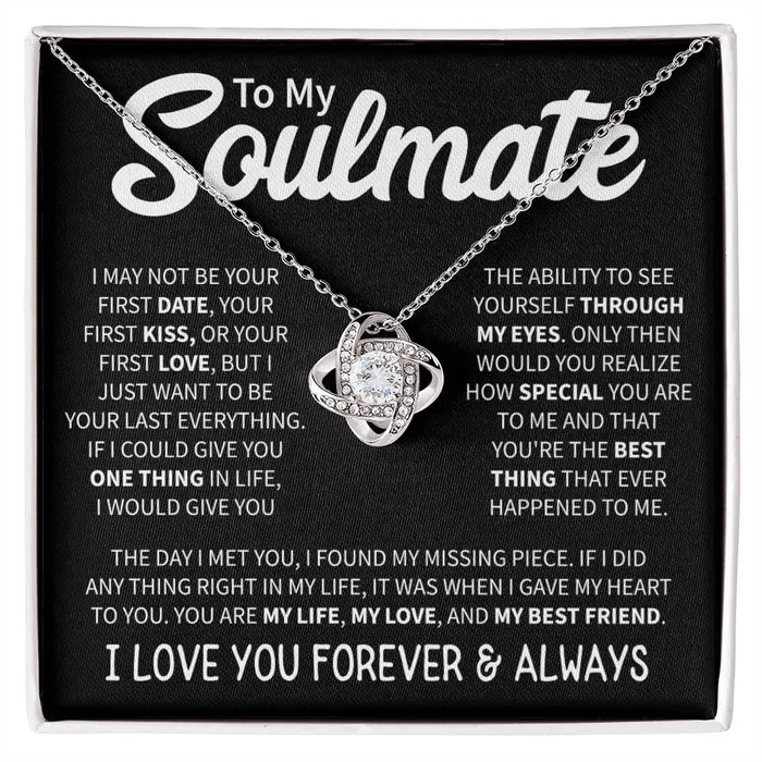 To My Soulmate I Love You Forever Always Message Card Necklace ShineOn Fulfillment Necklaces