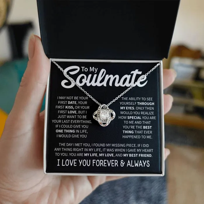 To My Soulmate I Love You Forever Always Message Card Necklace ShineOn Fulfillment Necklaces