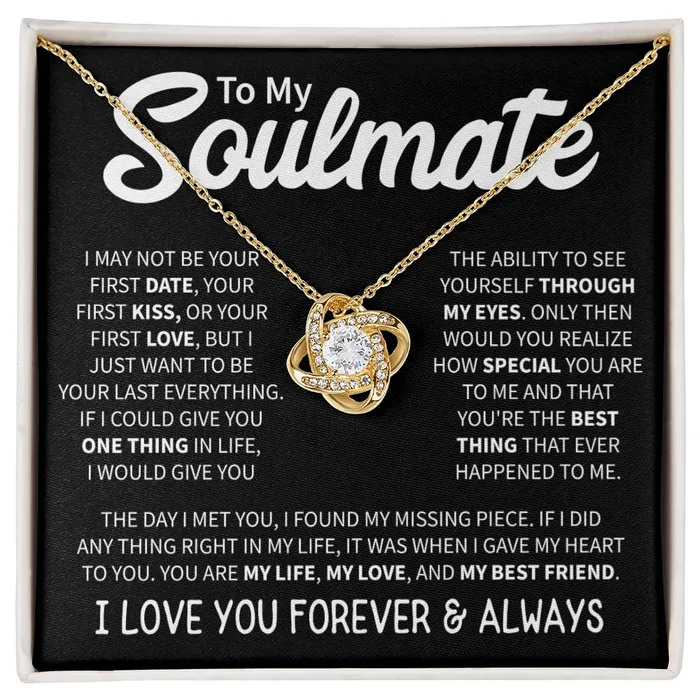 To My Soulmate I Love You Forever Always Message Card Necklace ShineOn Fulfillment Necklaces