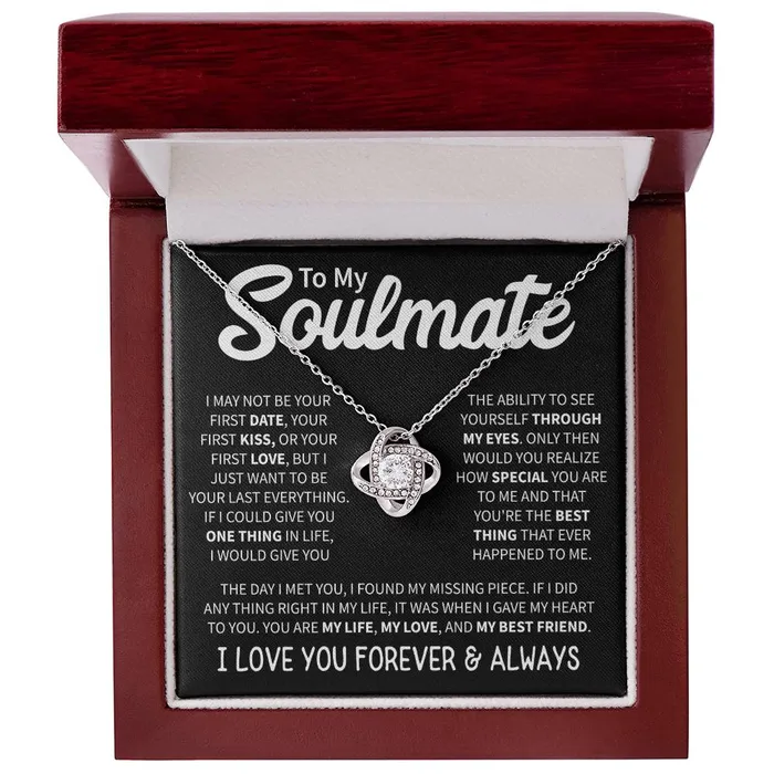 To My Soulmate I Love You Forever Always Message Card Necklace ShineOn Fulfillment Necklaces