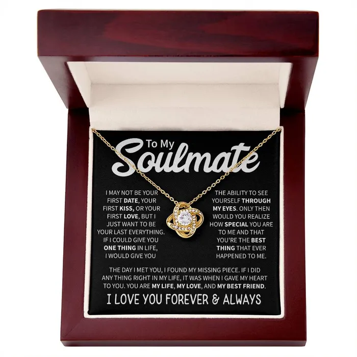 To My Soulmate I Love You Forever Always Message Card Necklace ShineOn Fulfillment Necklaces