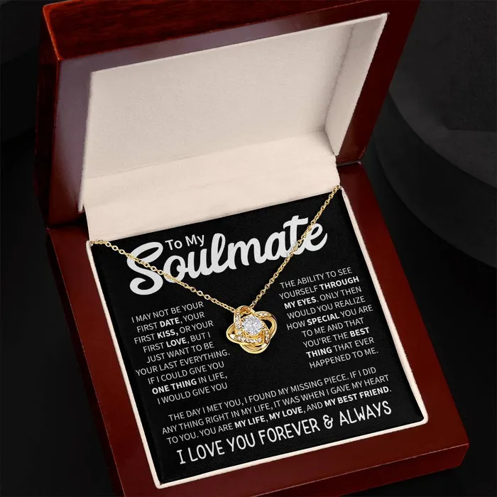 To My Soulmate I Love You Forever Always Message Card Necklace ShineOn Fulfillment Necklaces