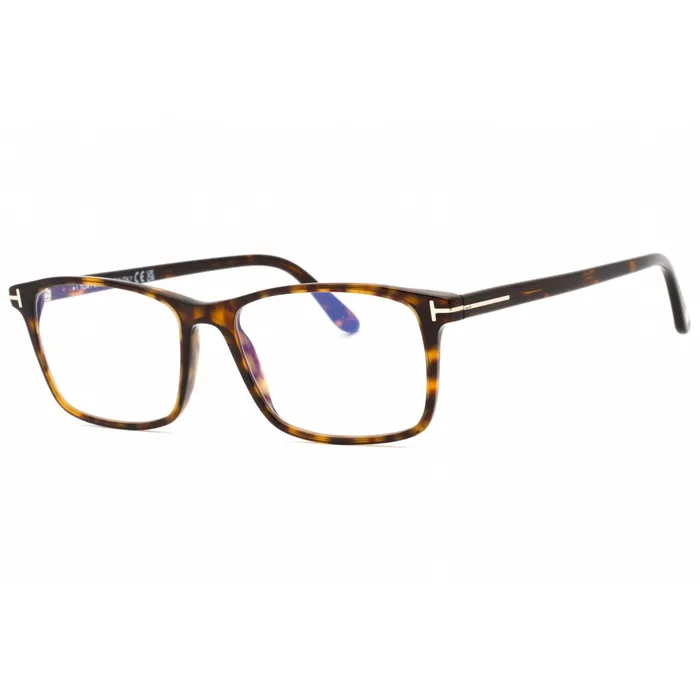 Tom Ford Rings Tom Ford Mens Eyeglasses Dark Havana Plastic Square Full Rim Frame FT5584B 052