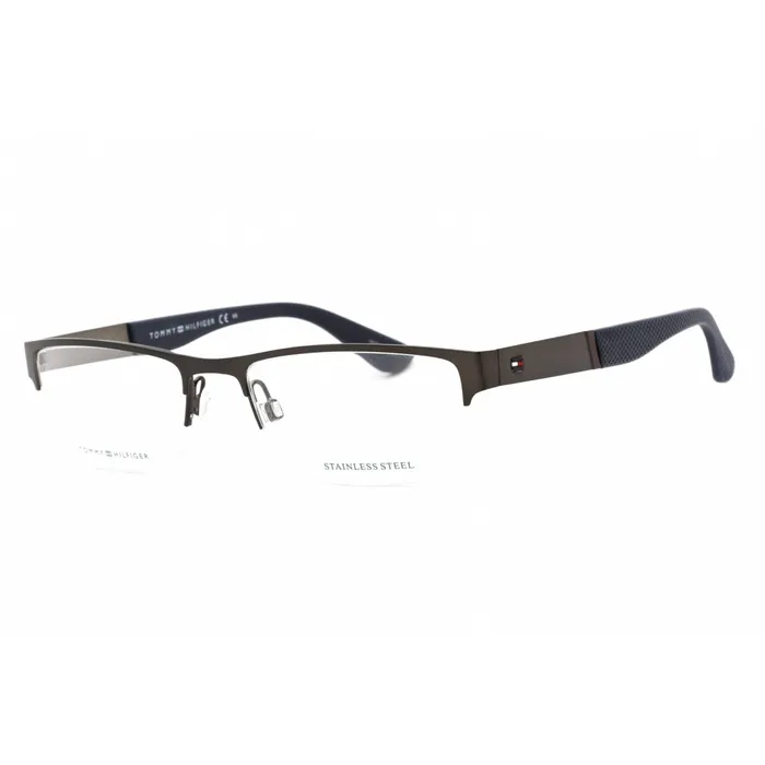 Tommy Hilfiger Rings Tommy Hilfiger Mens Eyeglasses Matte Dark Ruthenium Half Rim Th 1524 0R80 00