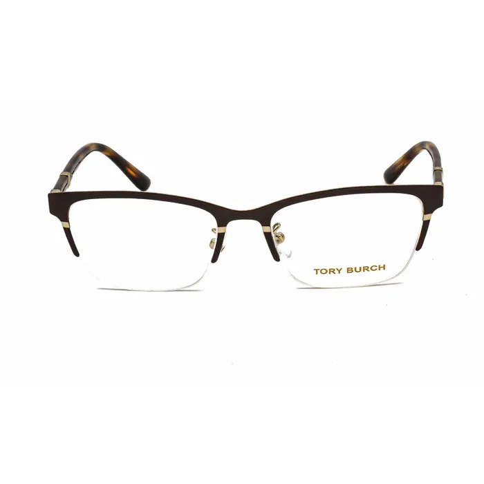 Tory Burch PreStyled Sets Tory Burch Womens Eyeglasses Brown Gold Half Rim Rectangular Frame 0TY1069 3305