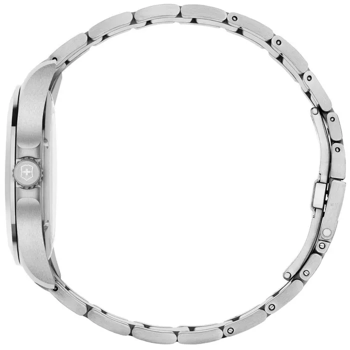 Victorinox Swiss Army Bracelets Victorinox Swiss Army Mens Quartz Watch Heritage Black Dial Steel Bracelet 241968