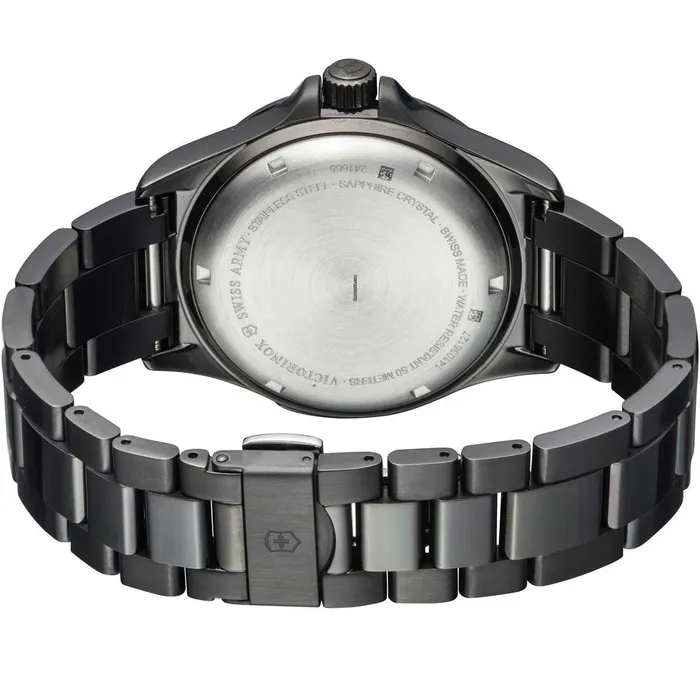 Victorinox Swiss Army Bracelets Victorinox Swiss Army Mens Watch Night Vision Quartz Black Dial Bracelet 241665