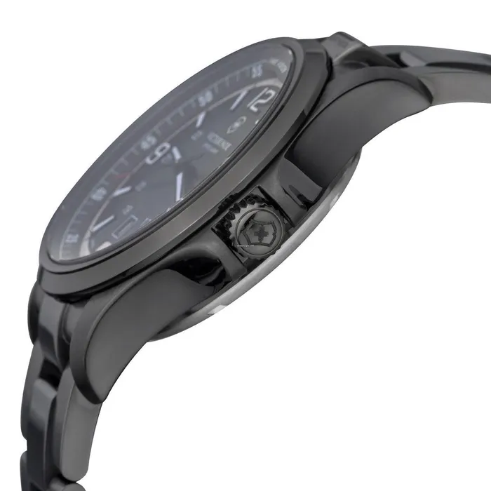 Victorinox Swiss Army Bracelets Victorinox Swiss Army Mens Watch Night Vision Quartz Black Dial Bracelet 241665