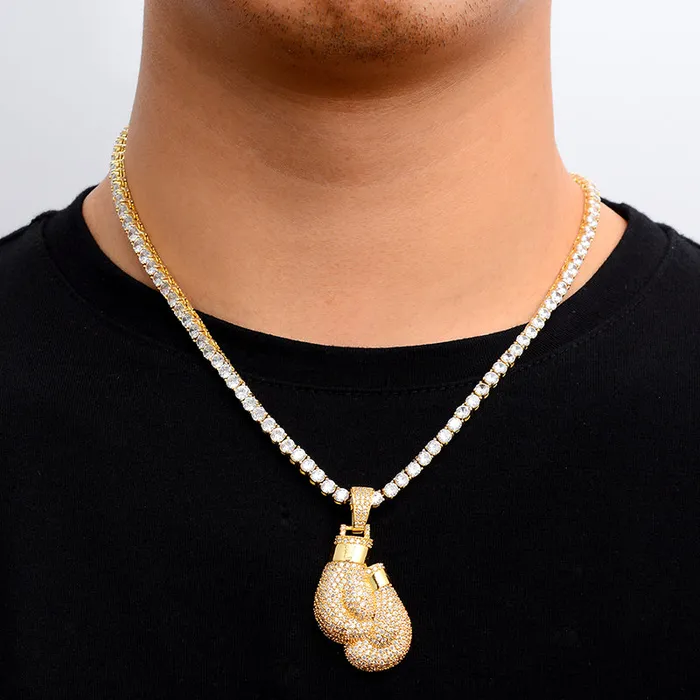 VVS Jewelry Boxing Gloves Pendant Tennis Chain Necklace Necklaces
