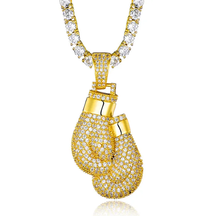 VVS Jewelry Boxing Gloves Pendant Tennis Chain Necklace Necklaces