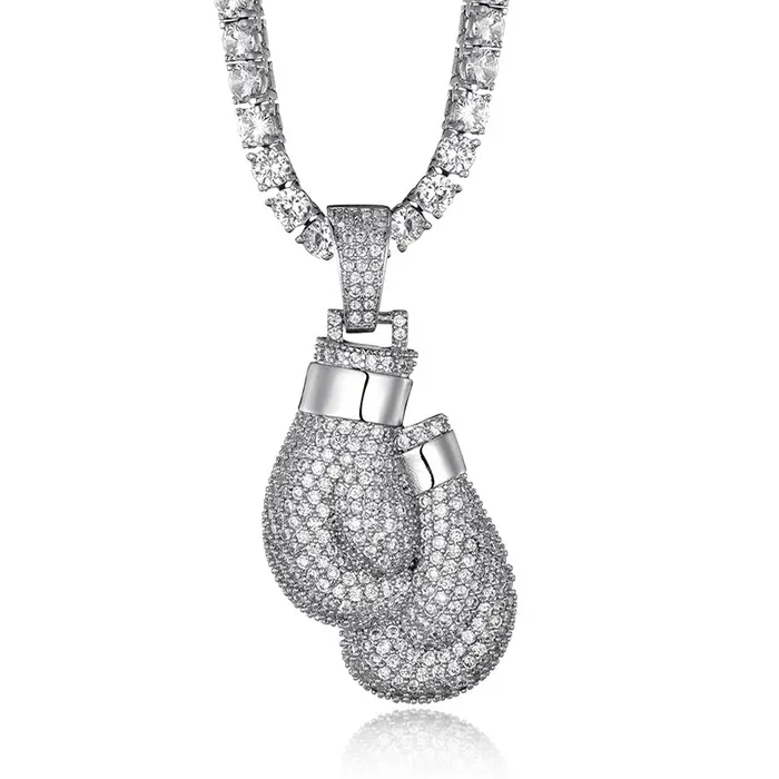 VVS Jewelry Boxing Gloves Pendant Tennis Chain Necklace Necklaces