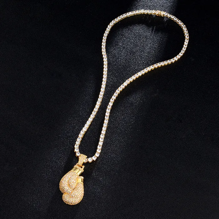 VVS Jewelry Boxing Gloves Pendant Tennis Chain Necklace Necklaces