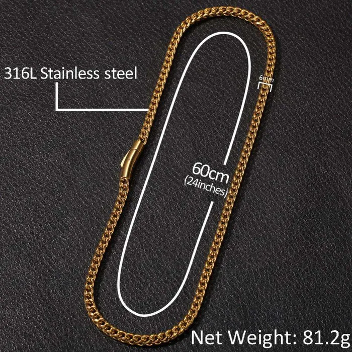 VVS Jewelry Bracelets 316L Stainless Steel Franco Chain Or Bracelet