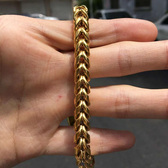 VVS Jewelry Bracelets 316L Stainless Steel Franco Chain Or Bracelet