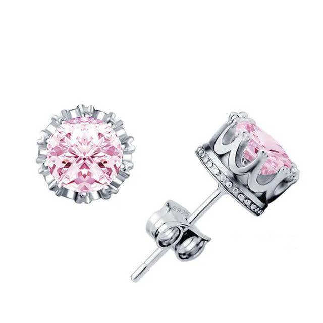 VVS Jewelry Crown Royal Crystal Ice Stud Earrings Earrings