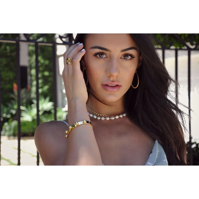 VVS Jewelry Necklaces 18k GoldPlated Stainless Steel Paper Clip Necklace