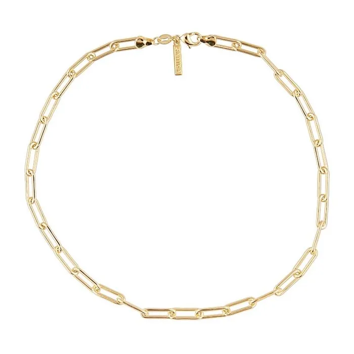 VVS Jewelry Necklaces 18k GoldPlated Stainless Steel Paper Clip Necklace