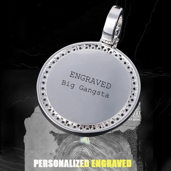 VVS Jewelry Necklaces Custom Round Diamond Photo Pendant FREE Name engraving