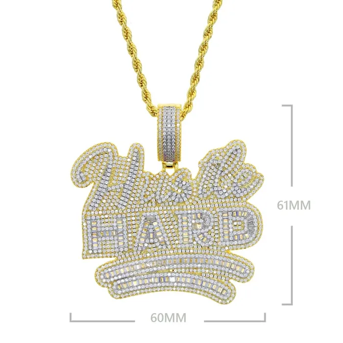 VVS Jewelry Necklaces Fully Iced Da Hustle Hard Pendant Chain