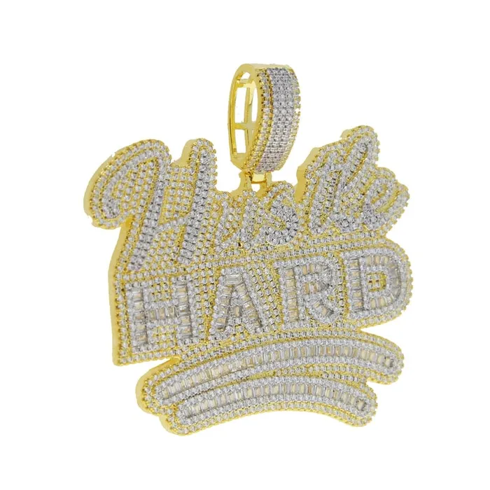 VVS Jewelry Necklaces Fully Iced Da Hustle Hard Pendant Chain