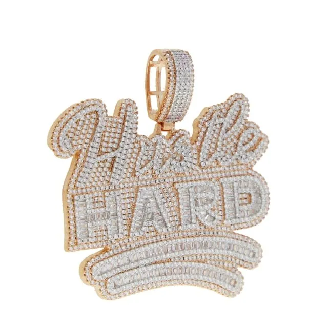 VVS Jewelry Necklaces Fully Iced Da Hustle Hard Pendant Chain