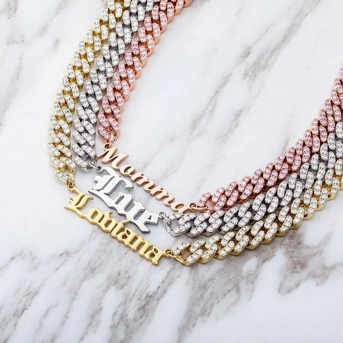VVS Jewelry Necklaces VVS Jewelry Custom Cuban Greek Name Necklace
