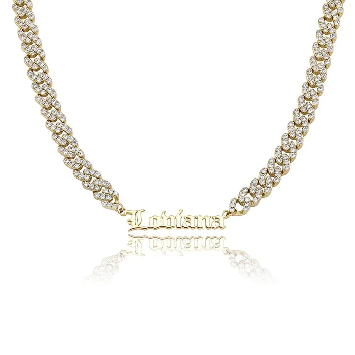 VVS Jewelry Necklaces VVS Jewelry Custom Cuban Greek Name Necklace