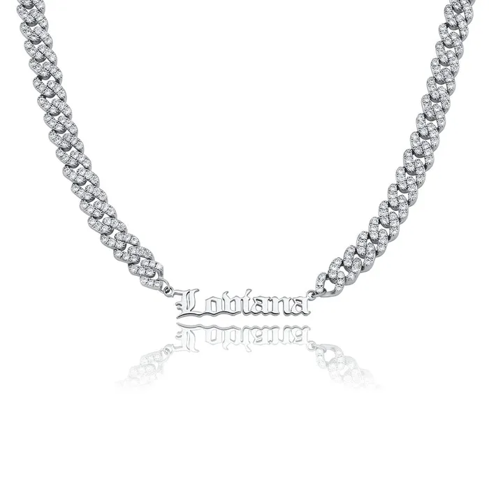 VVS Jewelry Necklaces VVS Jewelry Custom Cuban Greek Name Necklace