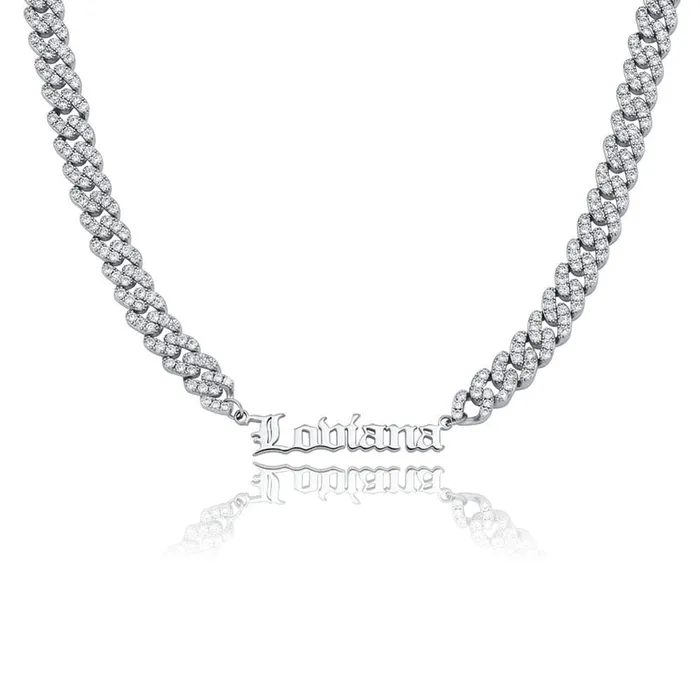 VVS Jewelry Necklaces VVS Jewelry Custom Cuban Greek Name Necklace