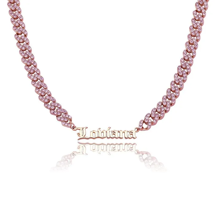VVS Jewelry Necklaces VVS Jewelry Custom Cuban Greek Name Necklace