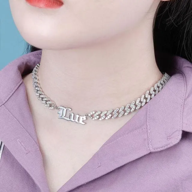 VVS Jewelry Necklaces VVS Jewelry Custom Cuban Greek Name Necklace
