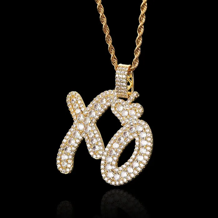 VVS Jewelry Necklaces VVS Jewelry XO Cuban Chain Pendant Necklace