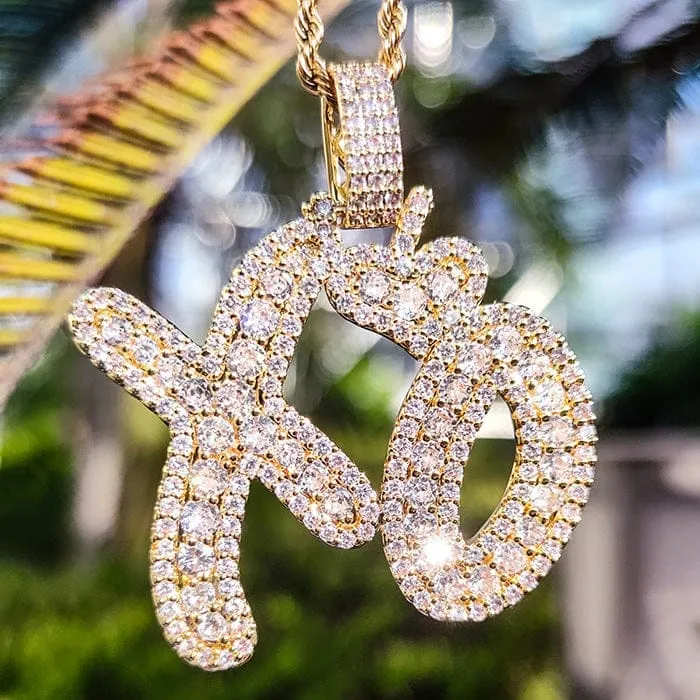 VVS Jewelry Necklaces VVS Jewelry XO Cuban Chain Pendant Necklace