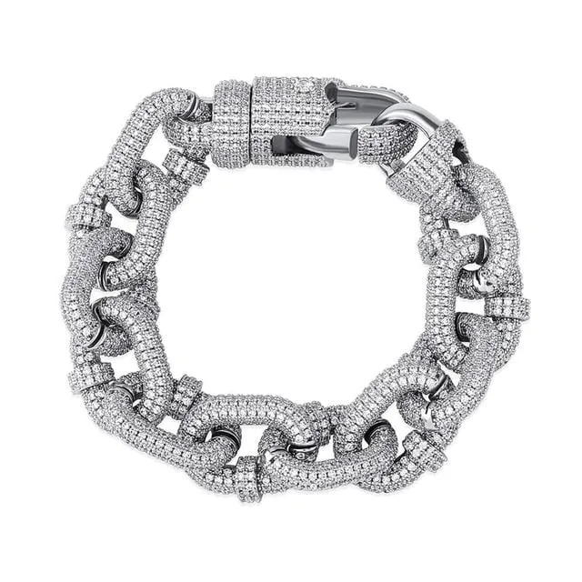 VVS Jewelry VVS Jewelry 17mm Thicc AF Micropave Miami Cuban Bracelet Bracelets