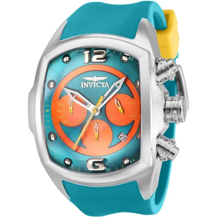 Watches Invicta Invicta Mens Chrono Watch Lupah Quartz Light Blue Silicone Rubber Strap 36965