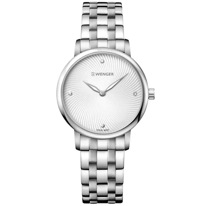 Wenger Bracelets Wenger Womens Watch Urban Donnissima Silver Tone Dial Steel Bracelet 011721109C