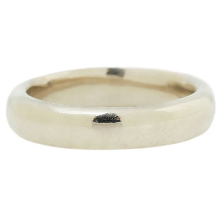 White Gold Half Round Band Lauren Wolf Jewelry Rings