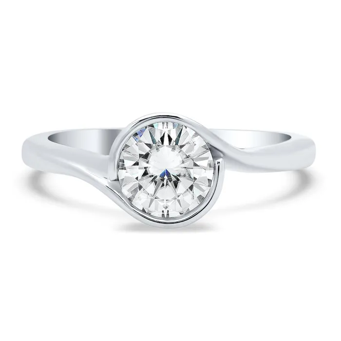 Wrapped Bezel Solitaire Engagement Ring deBebians Rings