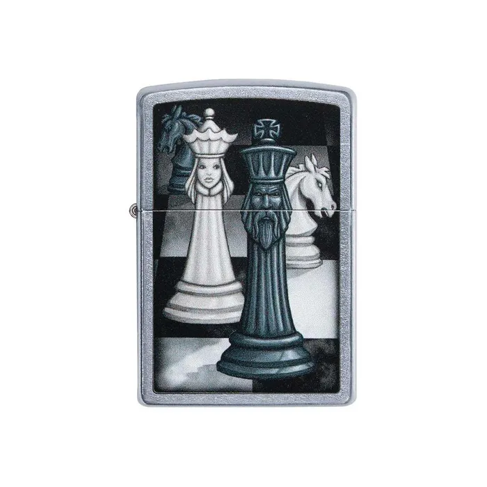 Zippo Windproof Lighter Chess Game Design Street Chrome Finish Refillable 49601 Zippo Necklaces