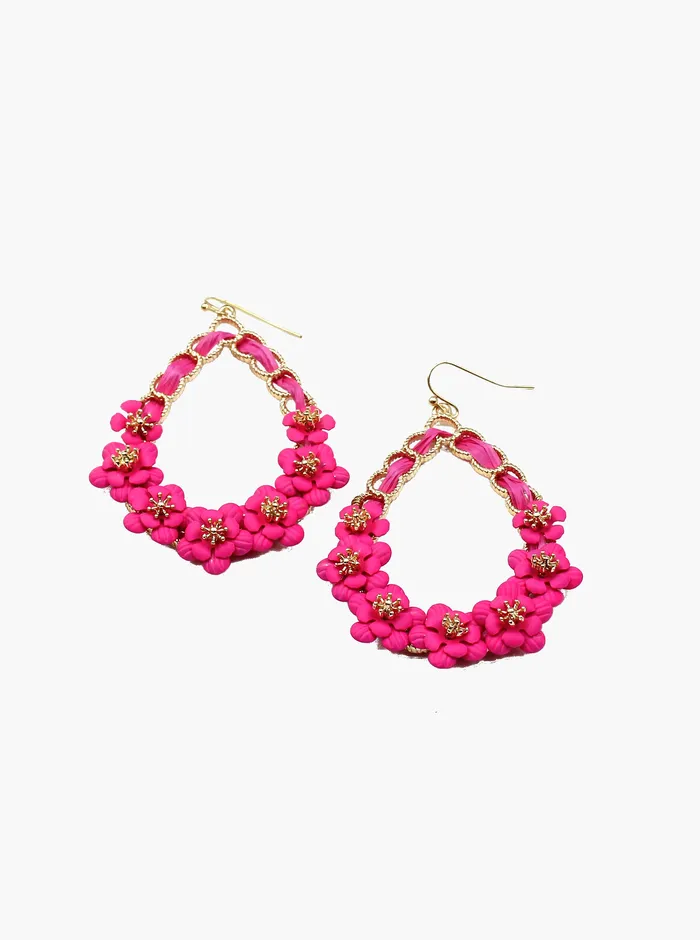 04022024 Floral Pear Shaped Earrings Earrings