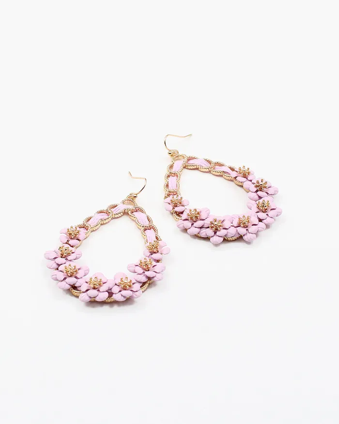04022024 Floral Pear Shaped Earrings Earrings