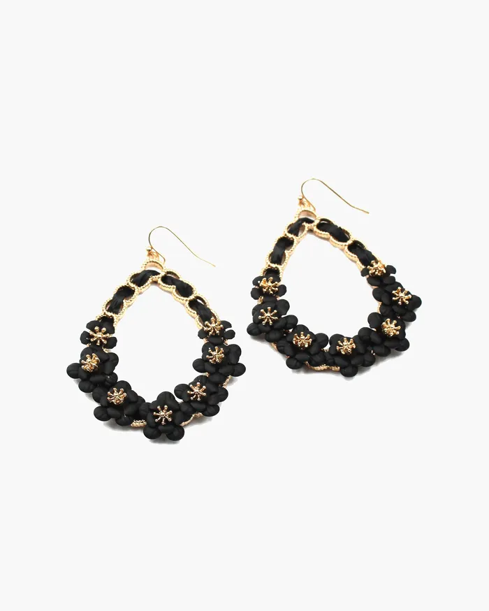 04022024 Floral Pear Shaped Earrings Earrings