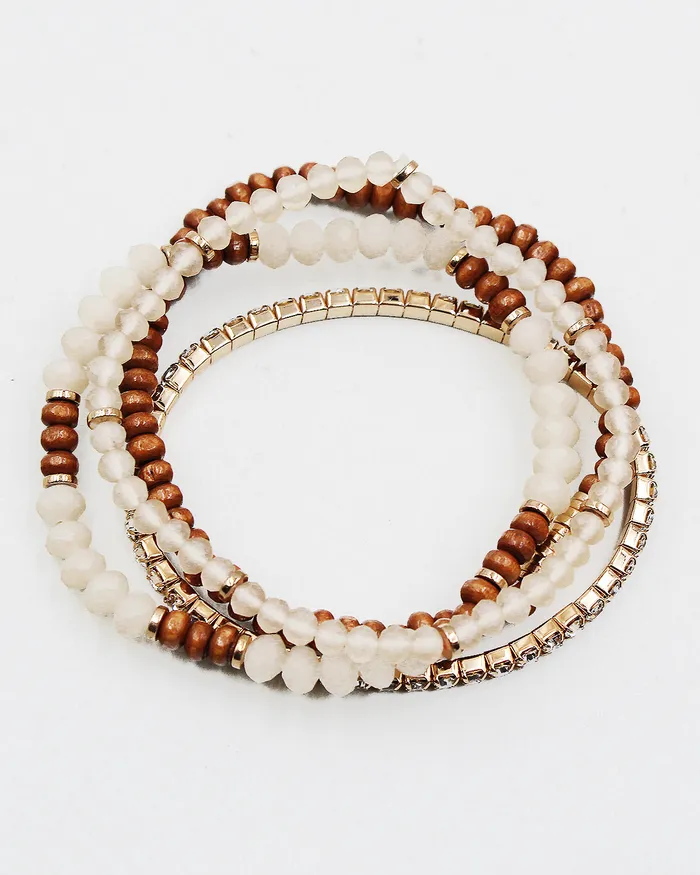 06012023 Bracelets Mixed Bead Stretch Multiple Layered Bracelet